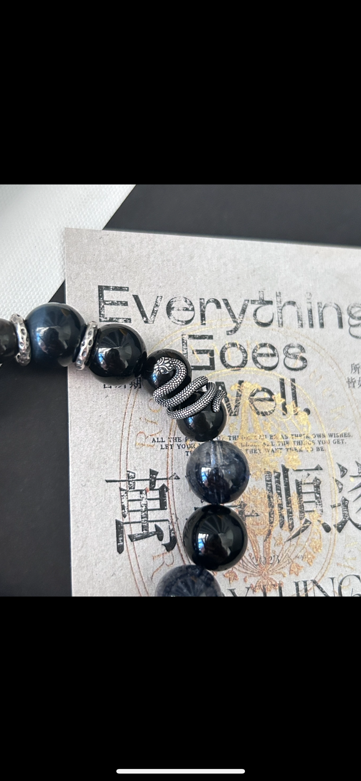 [Year of snake limited]~Dark Aqua  Obsidian Bracelet